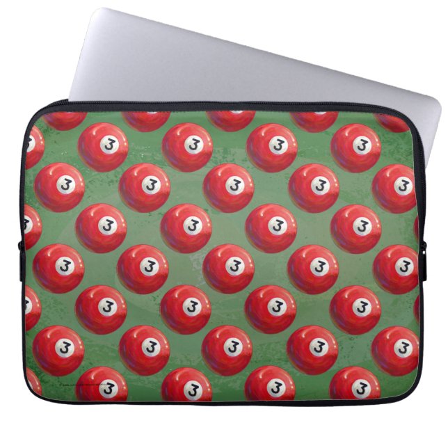 Schilderpatroon met 3 poolbalken laptop sleeve (Voorkant)