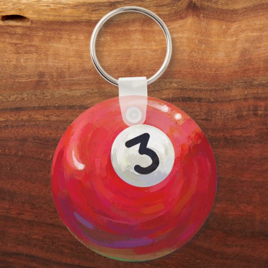 Schilderpatroon met 3 poolbalken sleutelhanger (Voorkant)