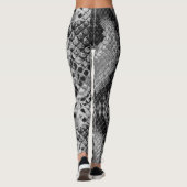 Schilderpatroon met zwarte en grijze slang leggings (Achterkant)