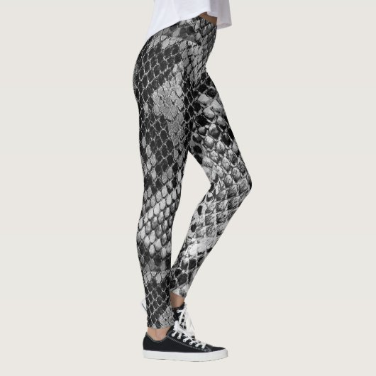 Schilderpatroon met zwarte en grijze slang leggings (Rechts)