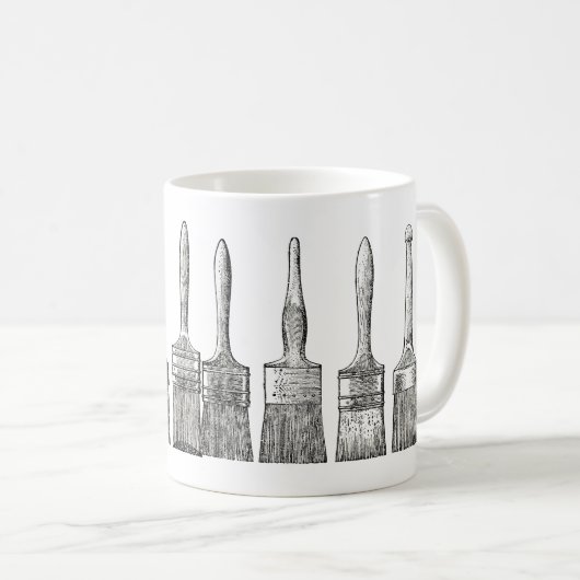 Schilderpenselen op mok (Voorkant rechts)