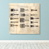  schilderpenselen Verfenseel Krantendruk Canvas Afdruk (Insitu (Houten vloer))