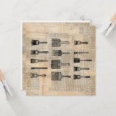 schilderpenselen Verfenseel Krantendruk Kaart (Voorkant / Achterkant in situ)