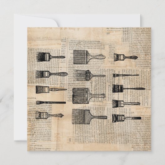 schilderpenselen Verfenseel Krantendruk Kaart (Voorkant)