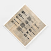  schilderpenselen Verfenseel Krantendruk Servet (Hoek)