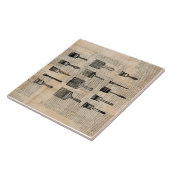  schilderpenselen Verfenseel Krantendruk Tegeltje (Zijkant)