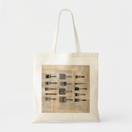 schilderpenselen Verfenseel Krantendruk Tote Bag (Voorkant)