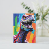 Schilderportret van een Tyrannosaurus rex | T-Rex Briefkaart (Staand voorkant)