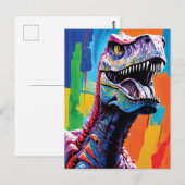 Schilderportret van een Tyrannosaurus rex | T-Rex Briefkaart (Voorkant / Achterkant)