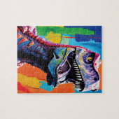 Schilderportret van een Tyrannosaurus rex | T-Rex Legpuzzel (Horizontaal)