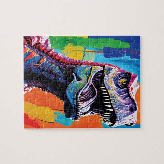 Schilderportret van een Tyrannosaurus rex | T-Rex Legpuzzel (Horizontaal)