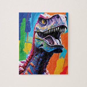Schilderportret van een Tyrannosaurus rex   T-Rex Legpuzzel