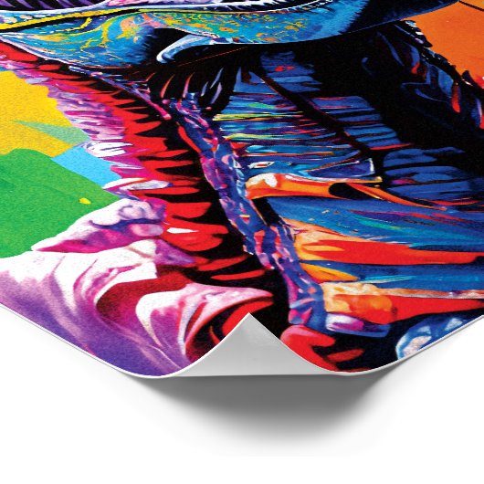 Schilderportret van een Tyrannosaurus rex | T-Rex Poster (Hoek)