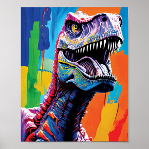 Schilderportret van een Tyrannosaurus rex   T-Rex Poster