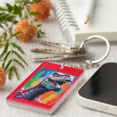 Schilderportret van een Tyrannosaurus rex | T-Rex Sleutelhanger (Voorkant Rechts)