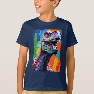 Schilderportret van een Tyrannosaurus rex T-Rex T-shirt