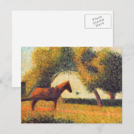 Schilderpuntillist voor paarden en karretjes briefkaart (Voorkant / Achterkant)