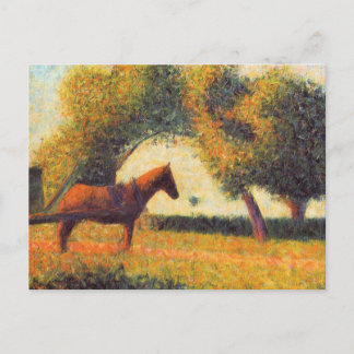 Schilderpuntillist voor paarden en karretjes briefkaart