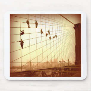 Schilders Brooklyn Bridge in vintage stijl Muismat