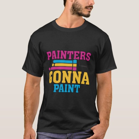 Schilders gaan schilderen Pun Painter T-shirt (Voorkant)