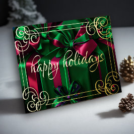 Schilders Kerstcadeaus Smaragdgroen Bourgondiërood Feestdagen Kaart