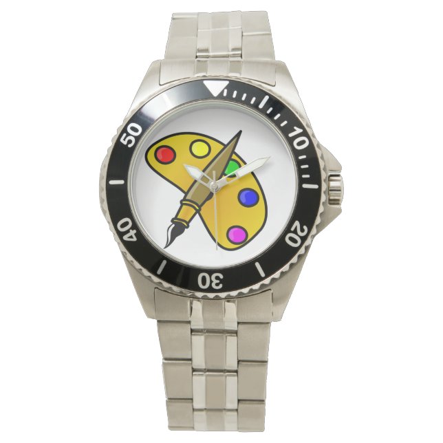 Schilders Kleurenpalet Horloge (Voorkant)