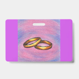 Schilders kunst gouden paar trouwringen liefde badge