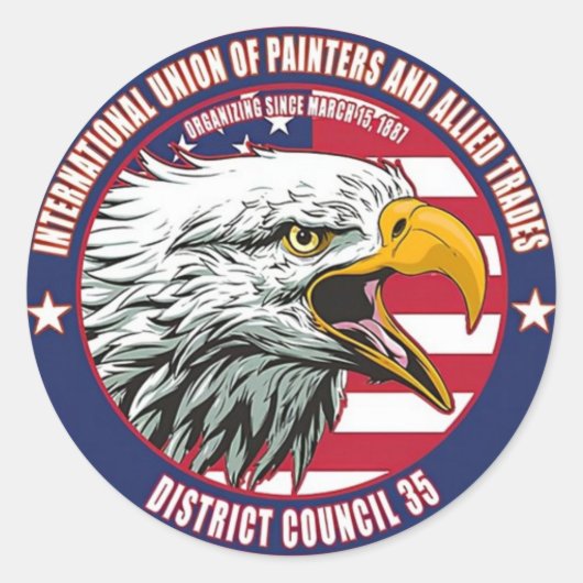 Schilders Union District 35 Eagle Logo Ronde Sticker (Voorkant)