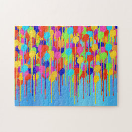 Schilderschijven op schaduwen van blauw Abstract Legpuzzel