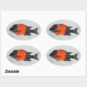 Schilderschilderij van schapen ovale sticker (Vel)