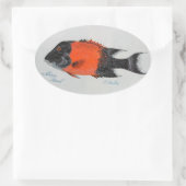 Schilderschilderij van schapen ovale sticker (Tas)