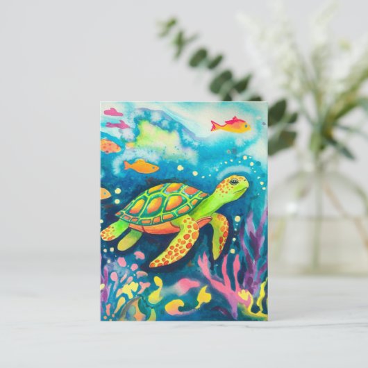 Schilderschildpad Briefkaart (Staand voorkant)