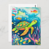 Schilderschildpad Briefkaart (Voorkant / Achterkant)