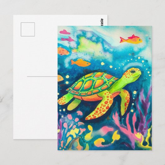 Schilderschildpad Briefkaart (Voorkant / Achterkant)