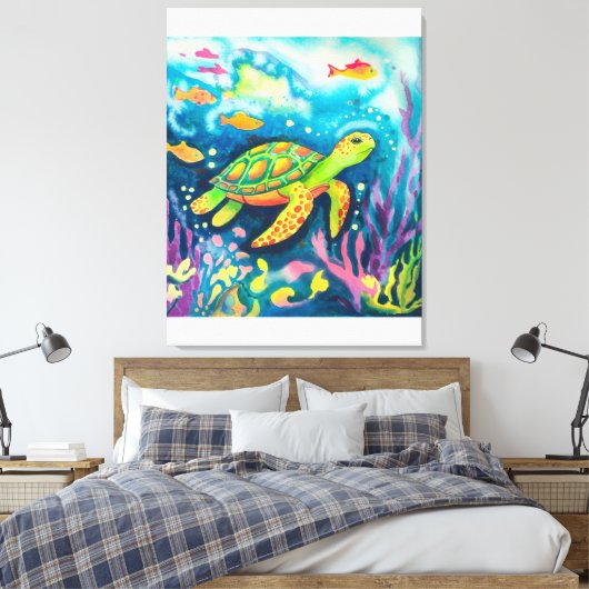 Schilderschildpad Canvas Afdruk (Insitu (Slaapkamer))