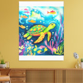 Schilderschildpad Canvas Afdruk (Insitu (Woonkamer))