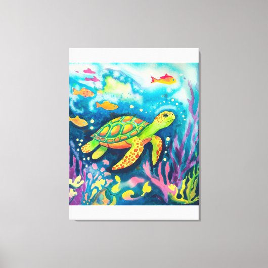 Schilderschildpad Canvas Afdruk (Voorkant)