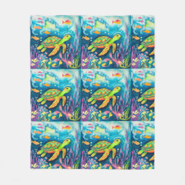 Schilderschildpad Fleece Deken