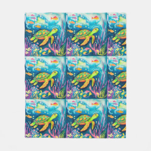 Schilderschildpad Fleece Deken