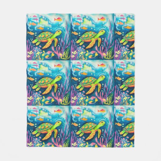 Schilderschildpad Fleece Deken (Voorkant)
