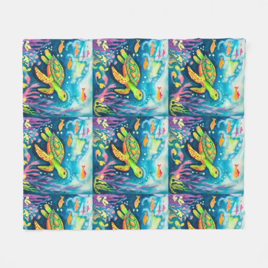 Schilderschildpad Fleece Deken (Voorkant (Horizontaal))
