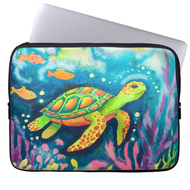 Schilderschildpad Laptop Sleeve (Voorkant)