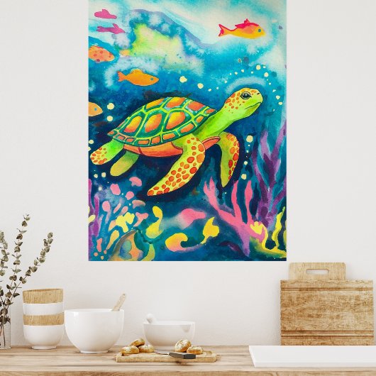 Schilderschildpad Poster (Keuken)
