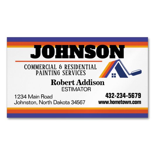 Schildersdiensten Commerciële en residentiële Magnetisch Visitekaartje (Voorkant)