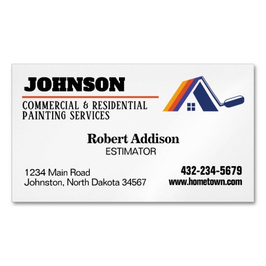 Schildersdiensten Commerciële en residentiële Magnetisch Visitekaartje (Voorkant)