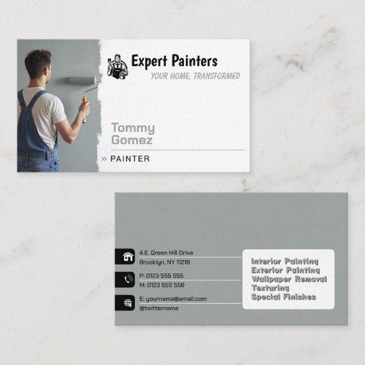 Schildersdiensten | Expert Painters Visitekaartje (Voorkant / Achterkant)