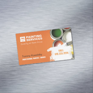 Schildersdiensten   Paint Rollers Visitekaartje Magnetisch Visitekaartje