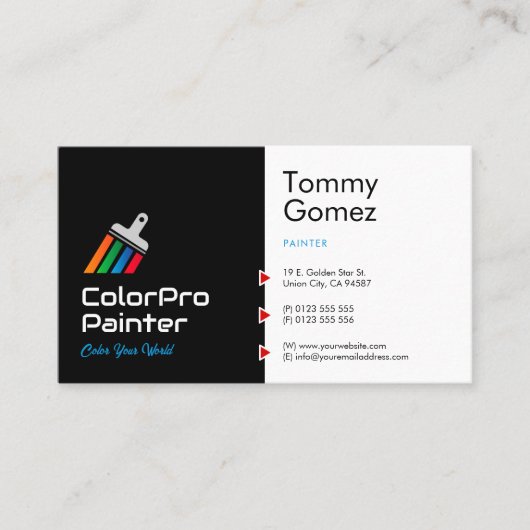 Schildersdiensten | schilder visitekaartje (Voorkant)