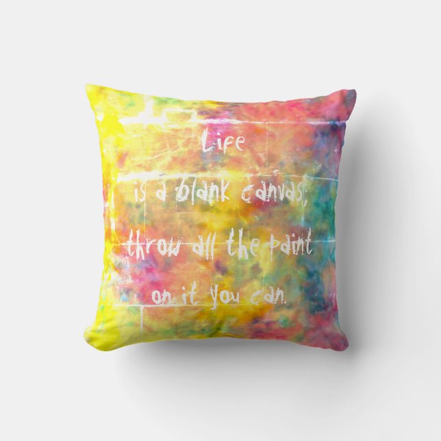 [Schildersdoek] Regenboog Tie-Dye Accent Kussen (Voorkant)