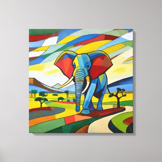Schildersei Olifant - Canvas Kunstprint Afdruk (Voorkant)